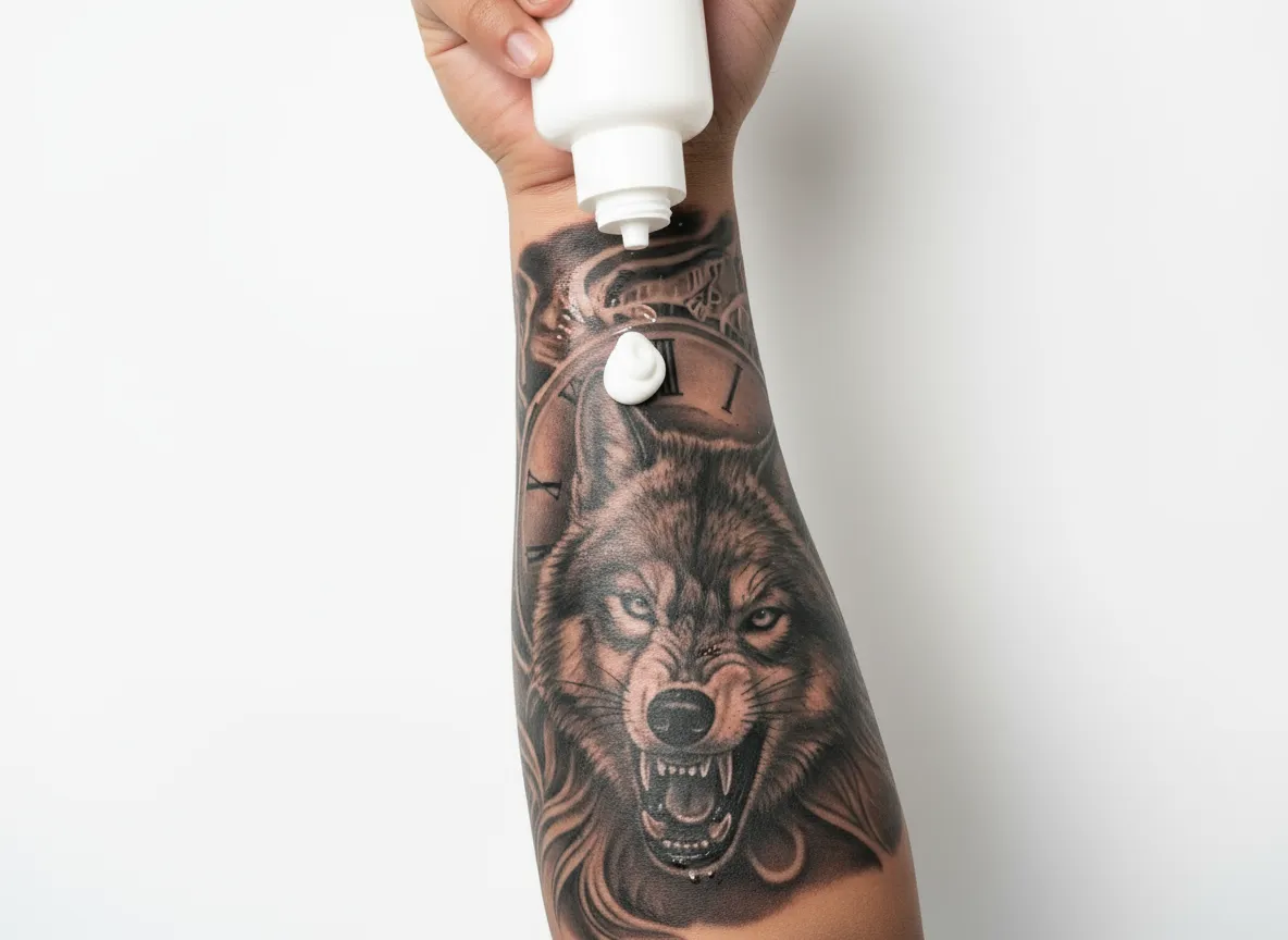 Fragrance-free lotion for tattoo aftercare — daily hydration product